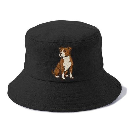 American Pit Bull Terrier Brown And White Pose Bucket Hat