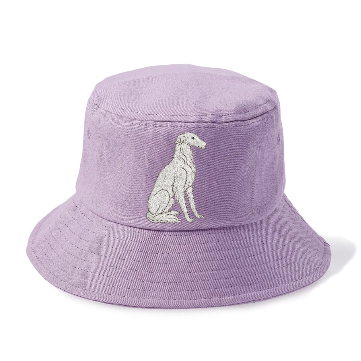 Borzoi White Sitting Pose Bucket Hat