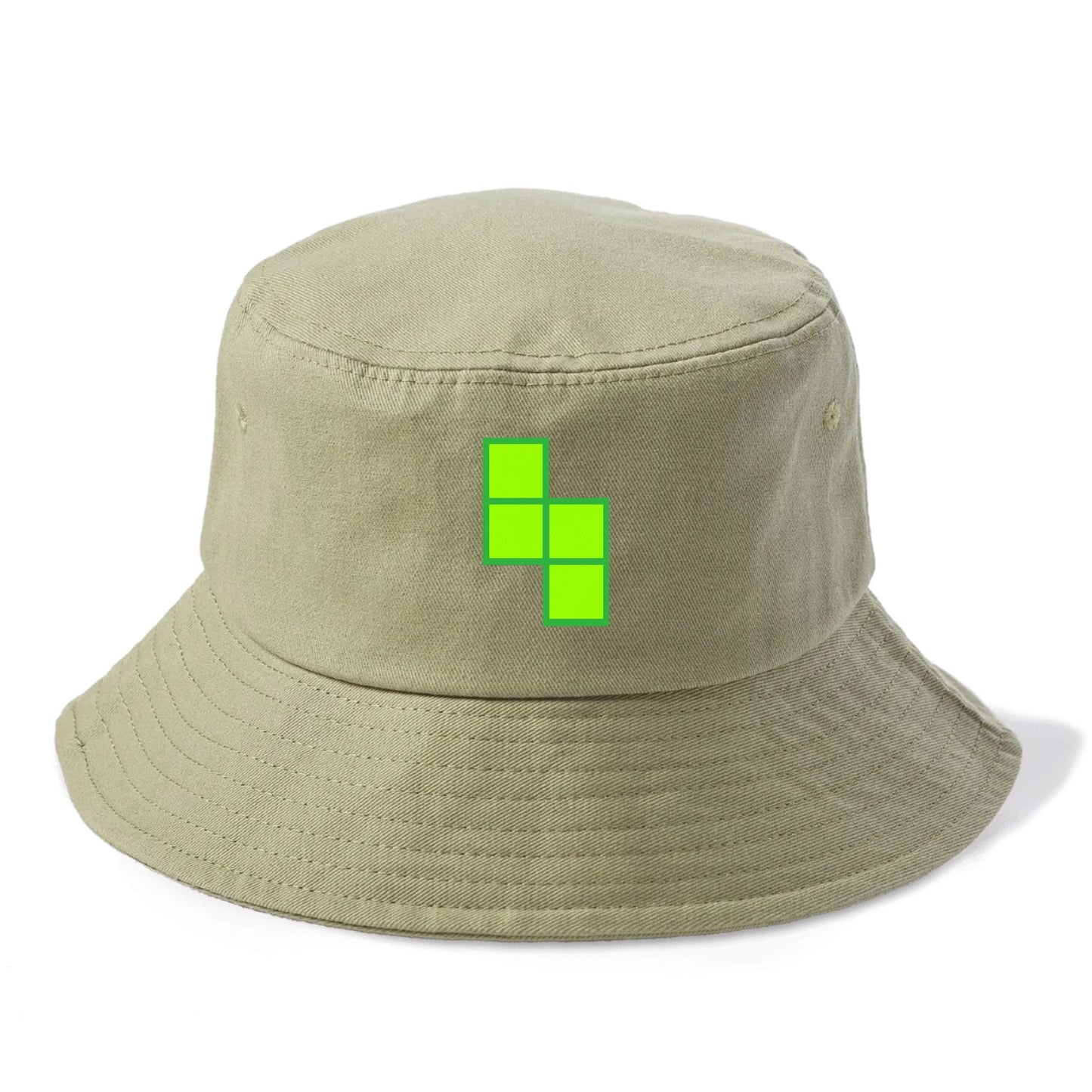 Retro 80s Tetris Blocks Green Bucket Hat