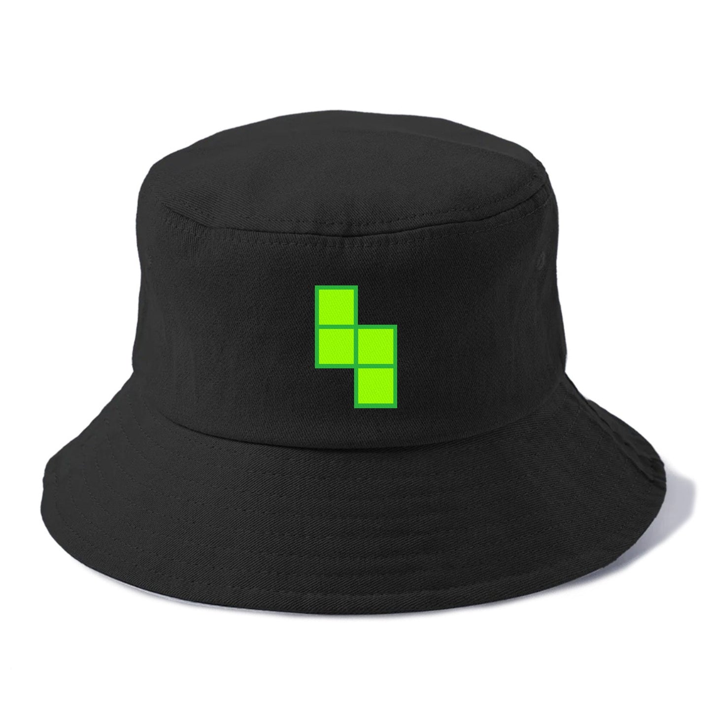 Retro 80s Tetris Blocks Green Bucket Hat