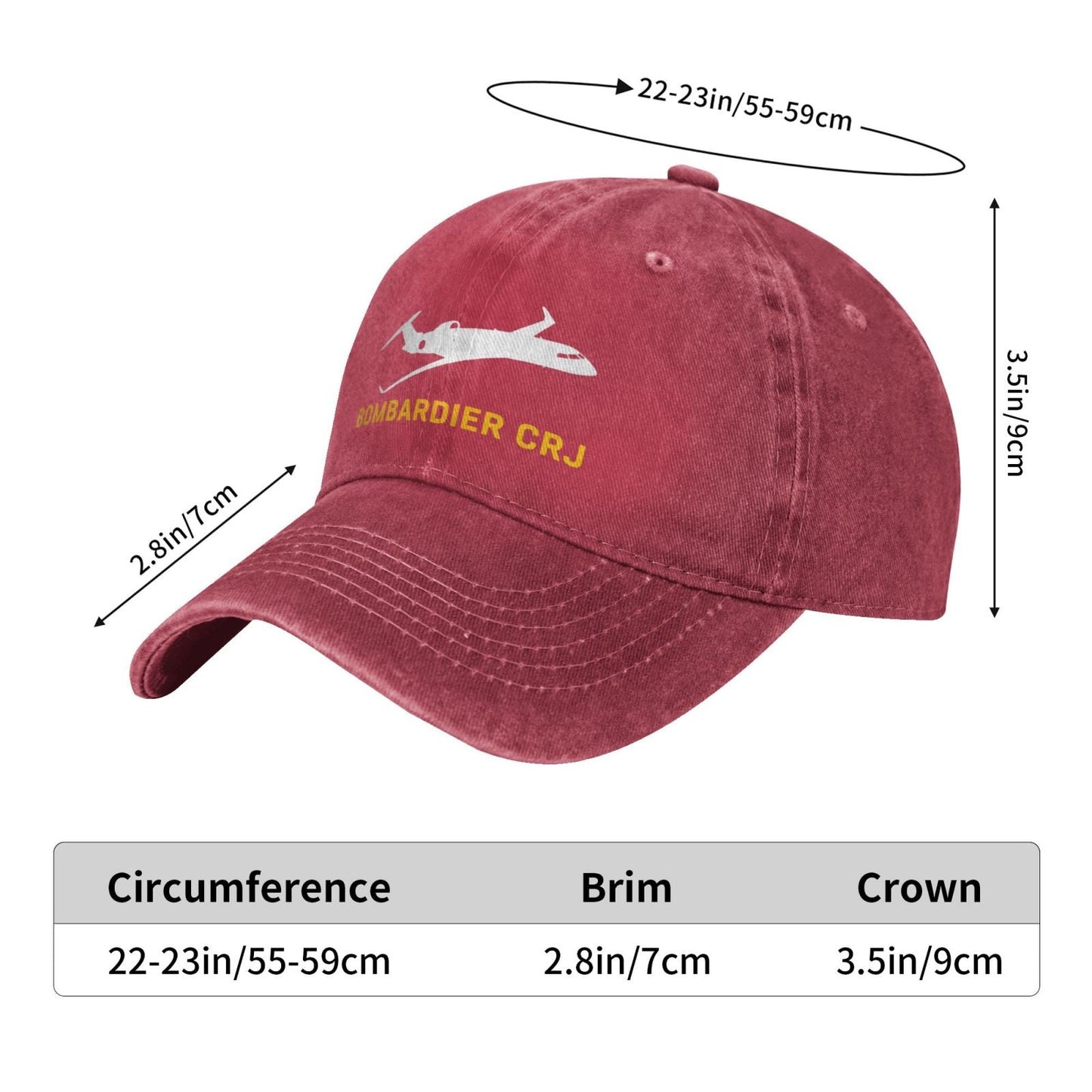 Bombardier CRJ Printing unisex baseball cap adjustable hats Outdoor leisure hat veteran gift