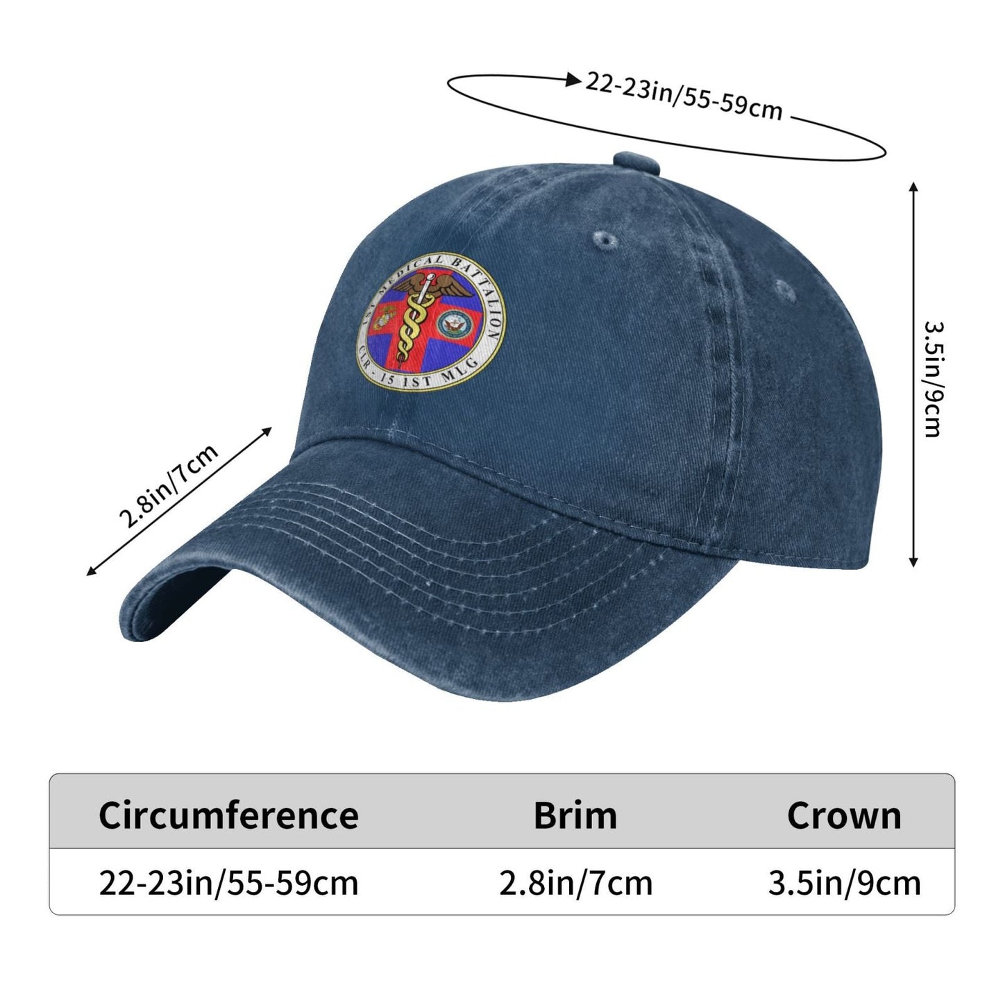 1st Medical Battalion (FtO) Printed unisex baseball cap adjustable cap veteran gift