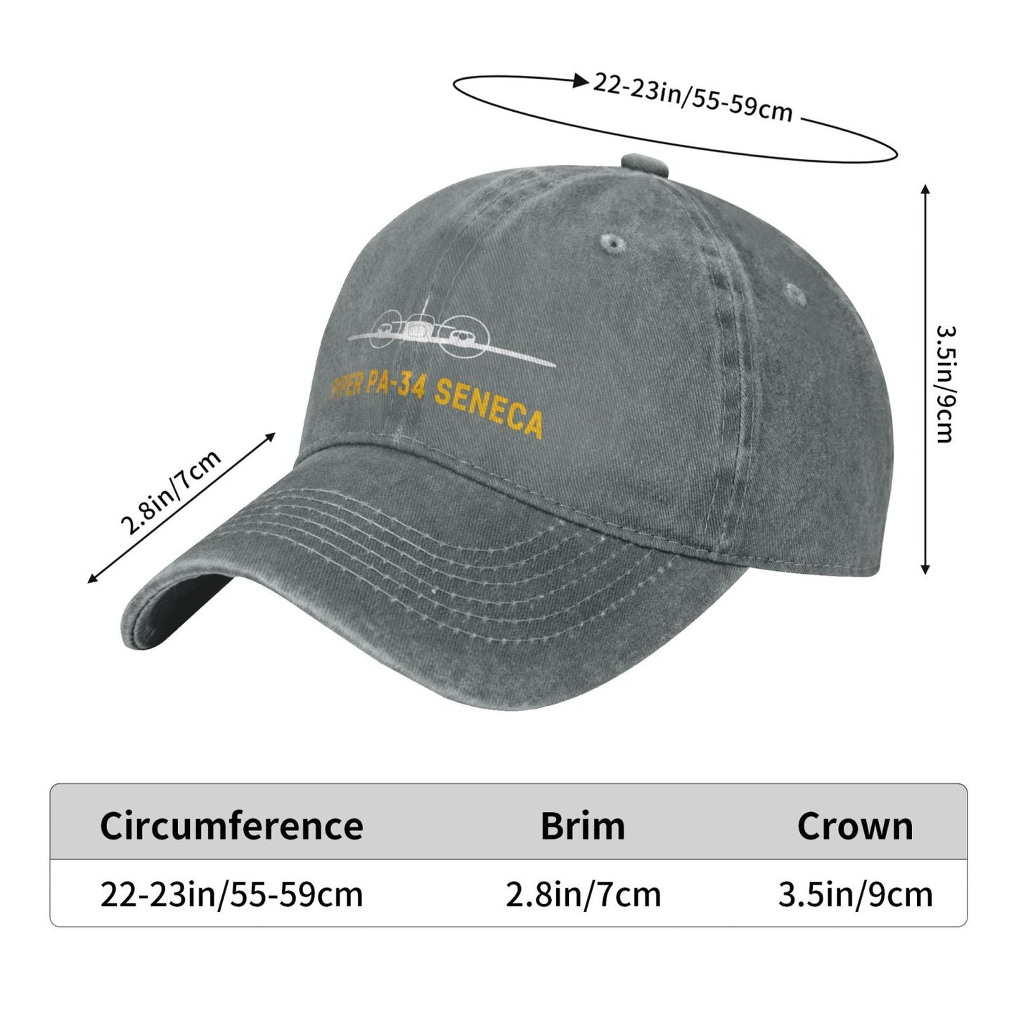 Piper PA-34 Seneca Printing unisex baseball cap adjustable hats Outdoor leisure hat veteran gift