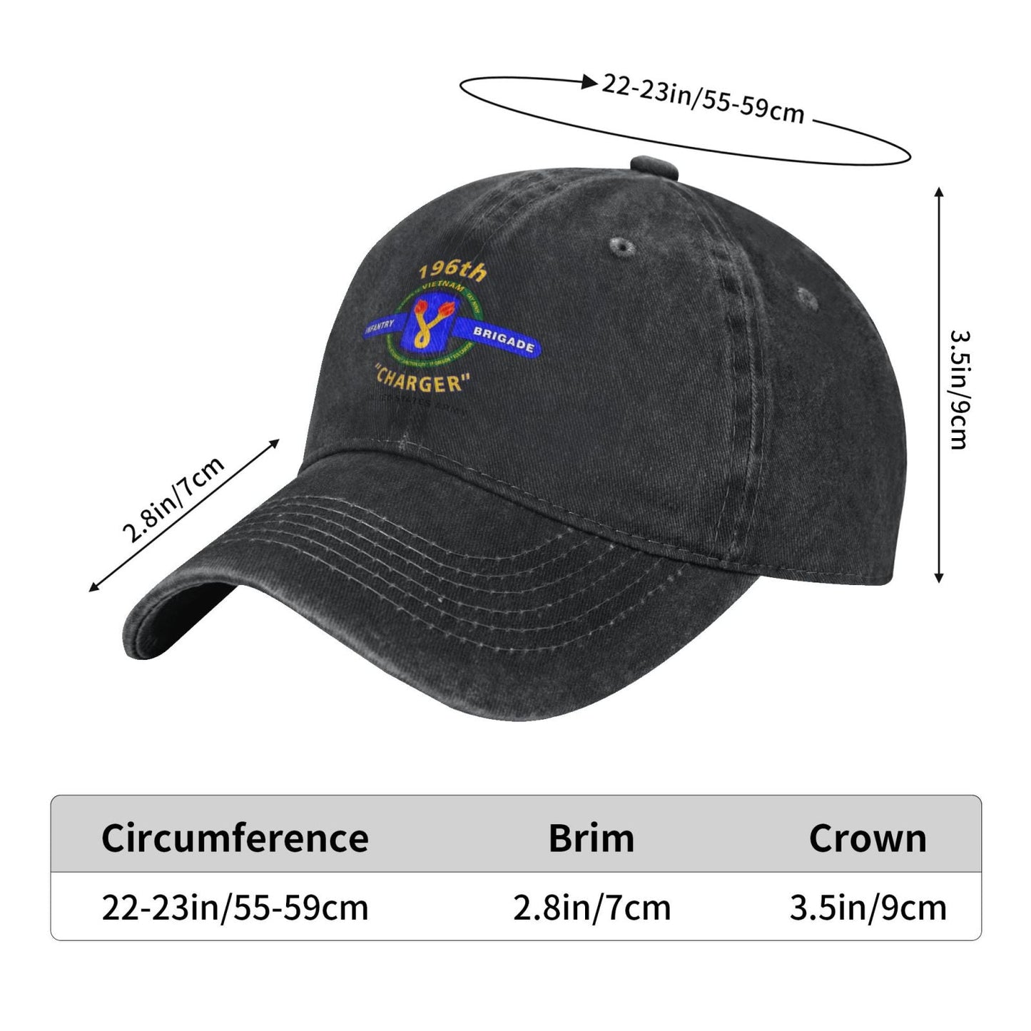 196th Infantry Brigade Printed unisex baseball cap adjustable cap outdoor sunshade trucker hat