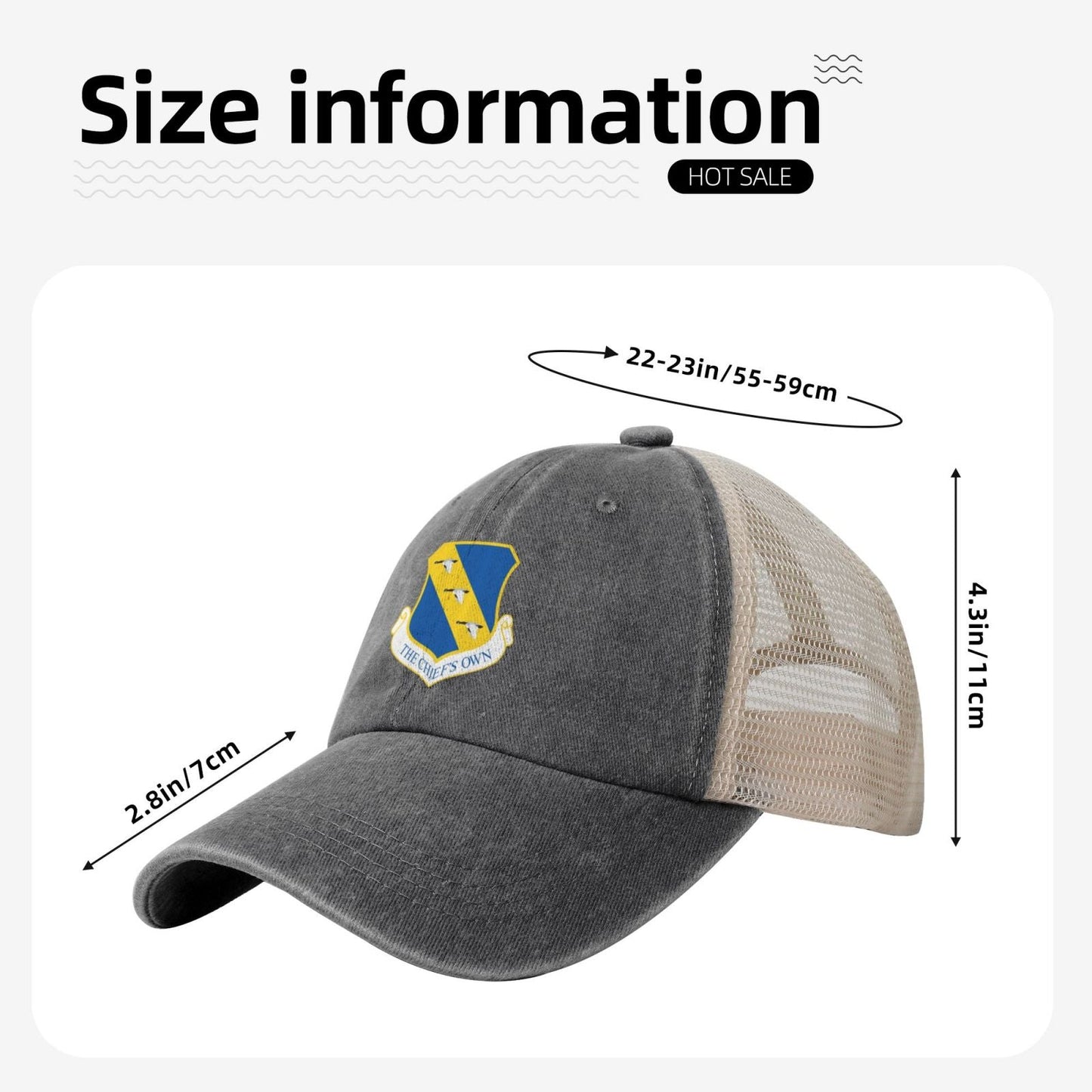 11th Wing Printed unisex baseball cap adjustable grid baseball cap veteran gift