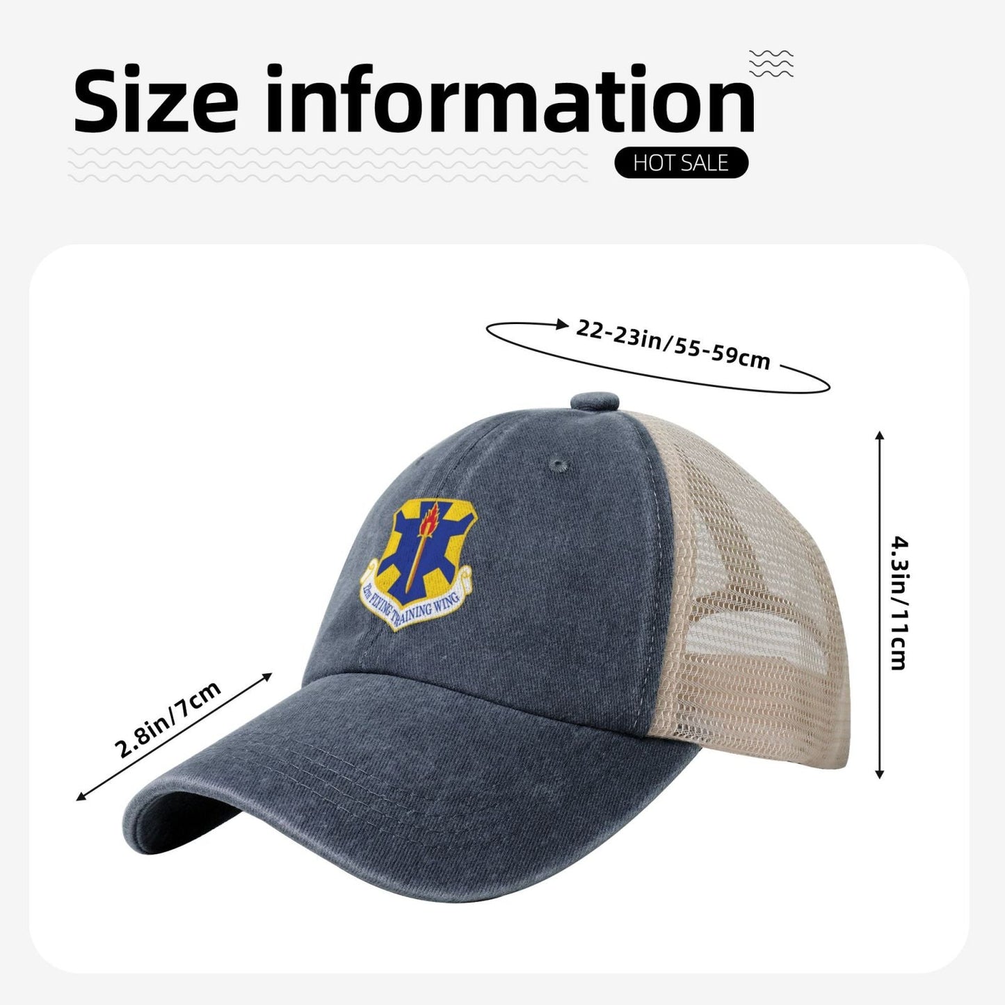 12th Flying Training Wing Printed unisex baseball cap adjustable grid baseball cap veteran gift