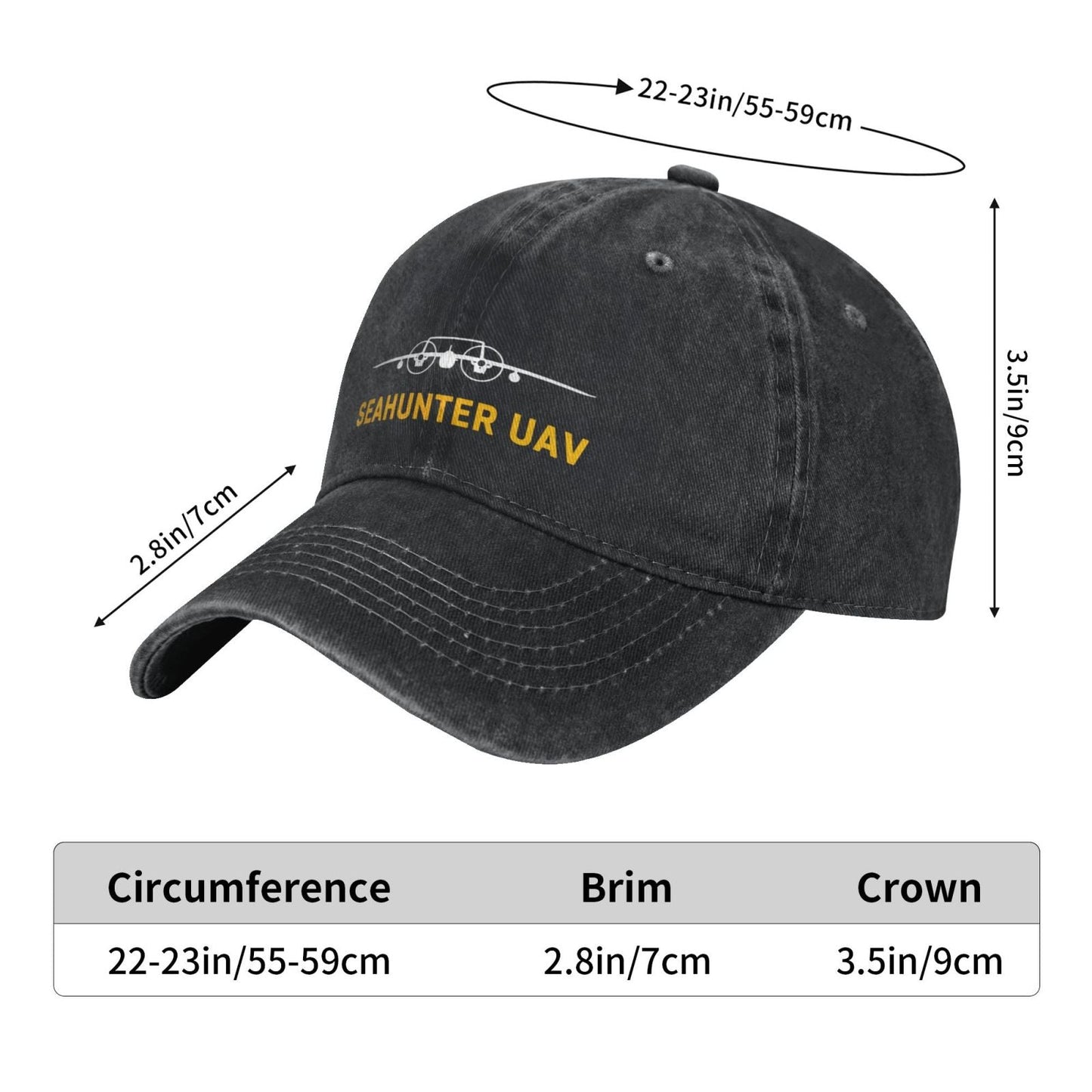 SeaHunter UAV Printing unisex baseball cap adjustable hats Outdoor leisure hat veteran gift