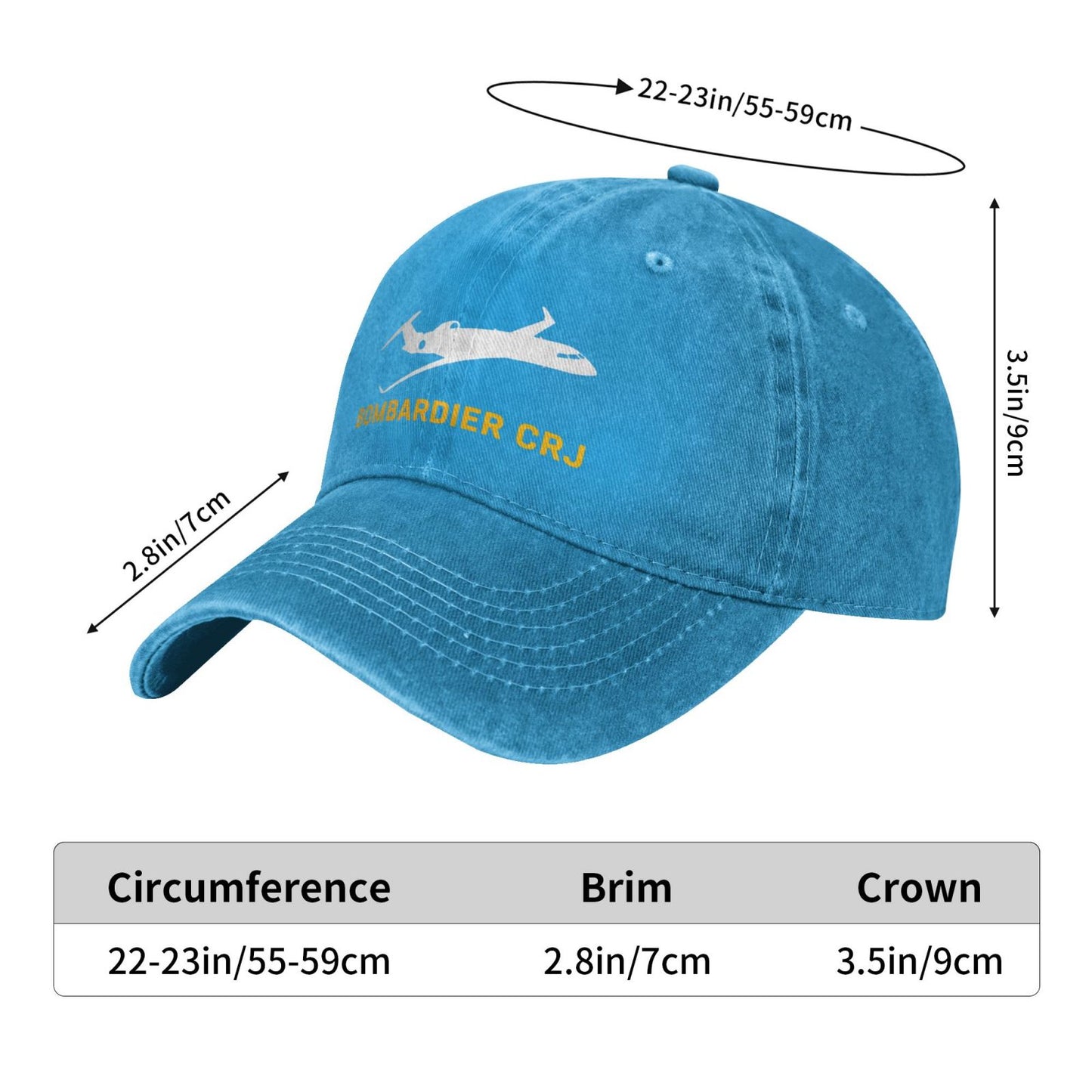 Bombardier CRJ Printing unisex baseball cap adjustable hats Outdoor leisure hat veteran gift