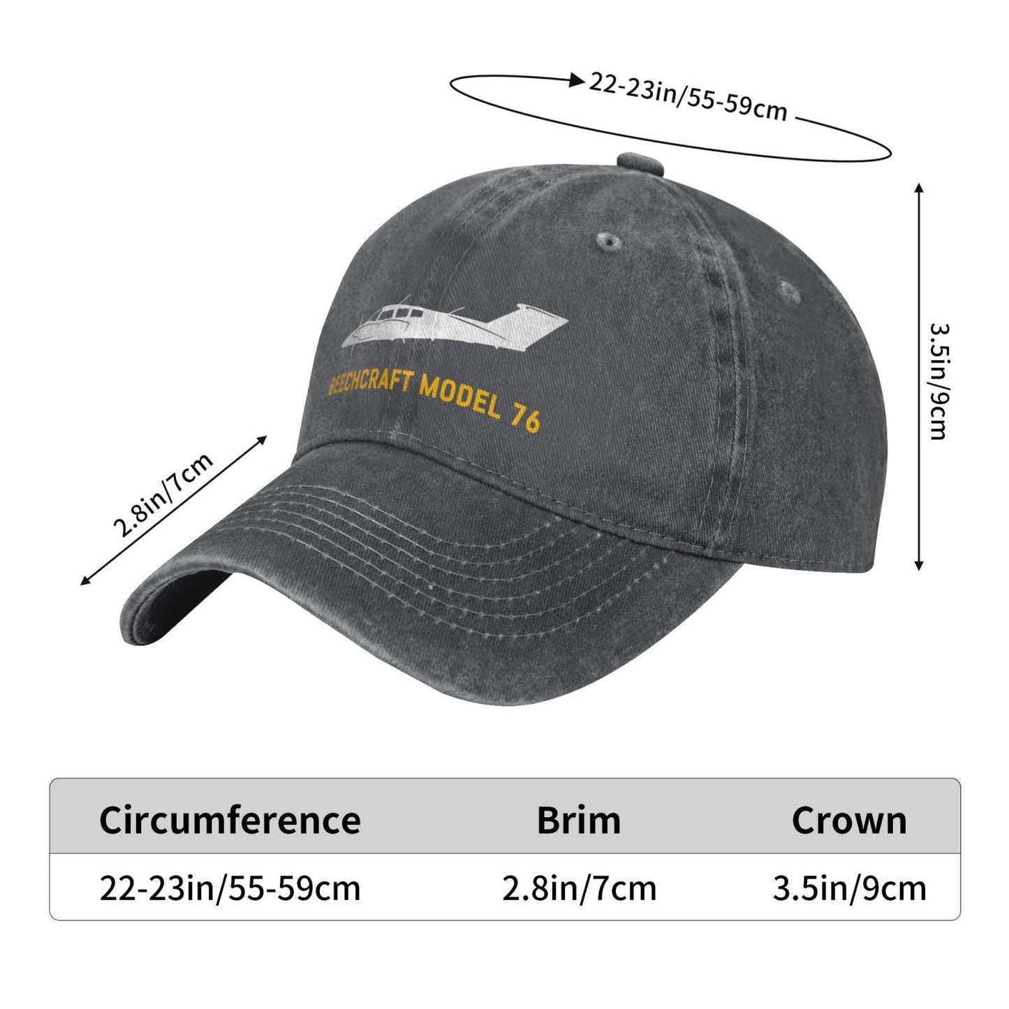 Beechcraft Model 76 (2) Printing unisex baseball cap adjustable hats Outdoor leisure hat veteran gift