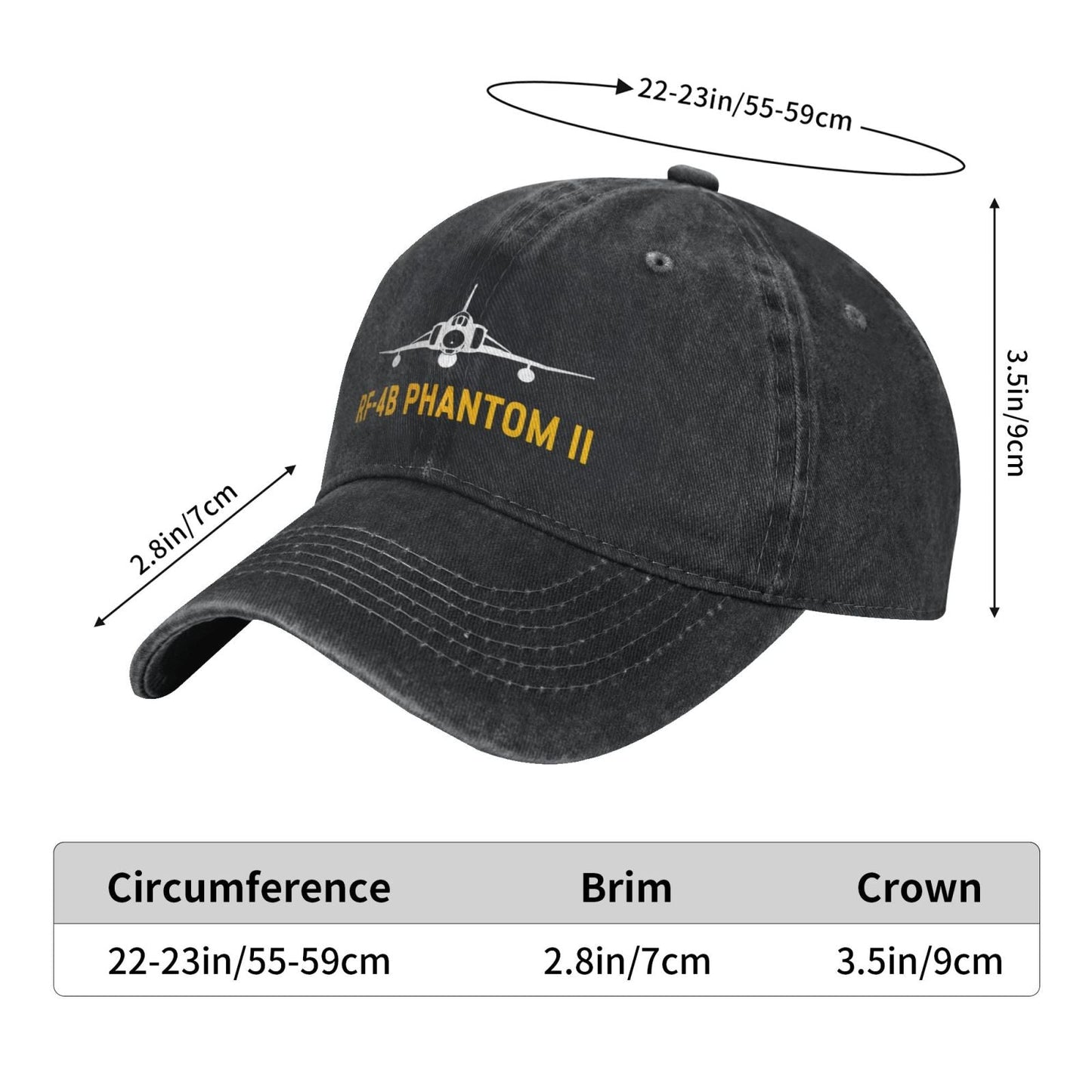 RF-4B Phantom II Printed unisex baseball cap adjustable cap outdoor sunshade trucker hat