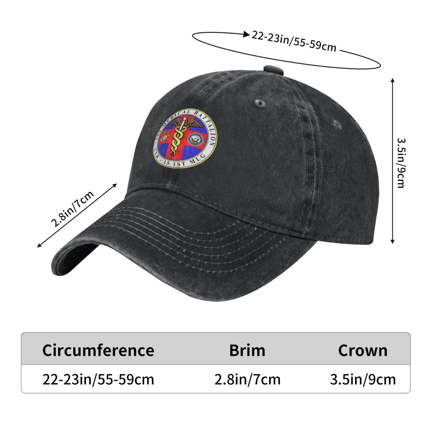 1st Medical Battalion (FtO) Printed unisex baseball cap adjustable cap veteran gift