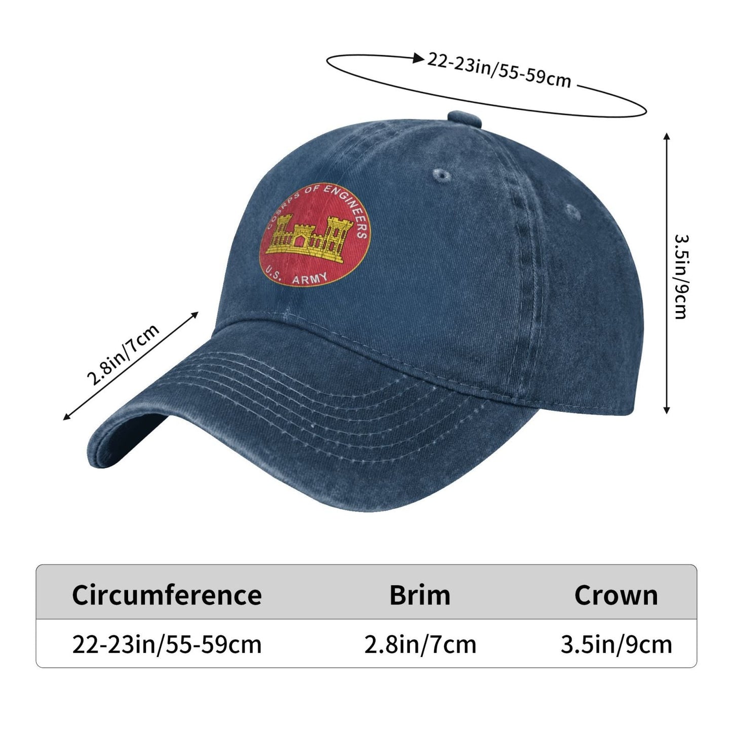 US Army Corps Of Engineers Branch Printing unisex baseball cap adjustable hats veteran gift