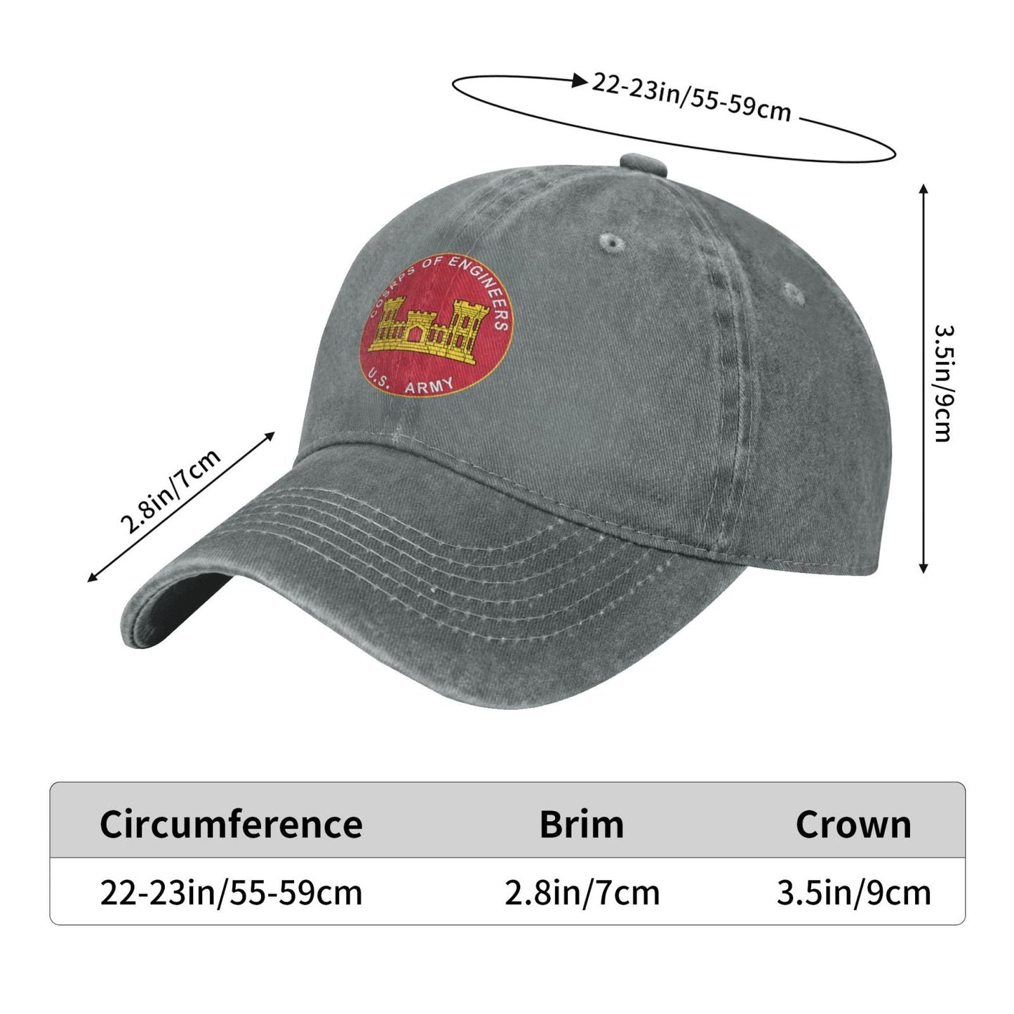 US Army Corps Of Engineers Branch Printing unisex baseball cap adjustable hats veteran gift