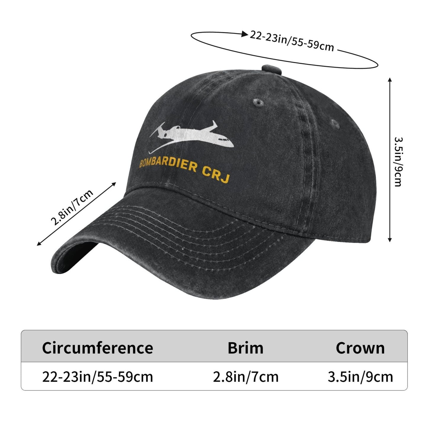 Bombardier CRJ Printing unisex baseball cap adjustable hats Outdoor leisure hat veteran gift