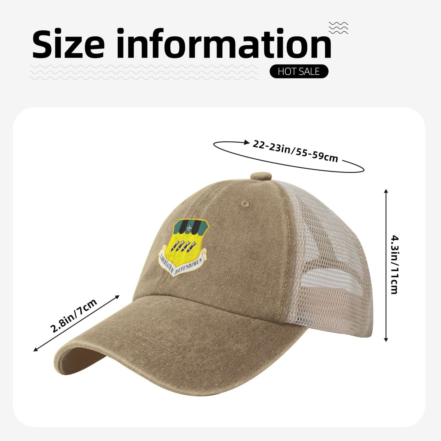 2d Bomb Wing Printed unisex baseball cap adjustable grid baseball cap veteran gift