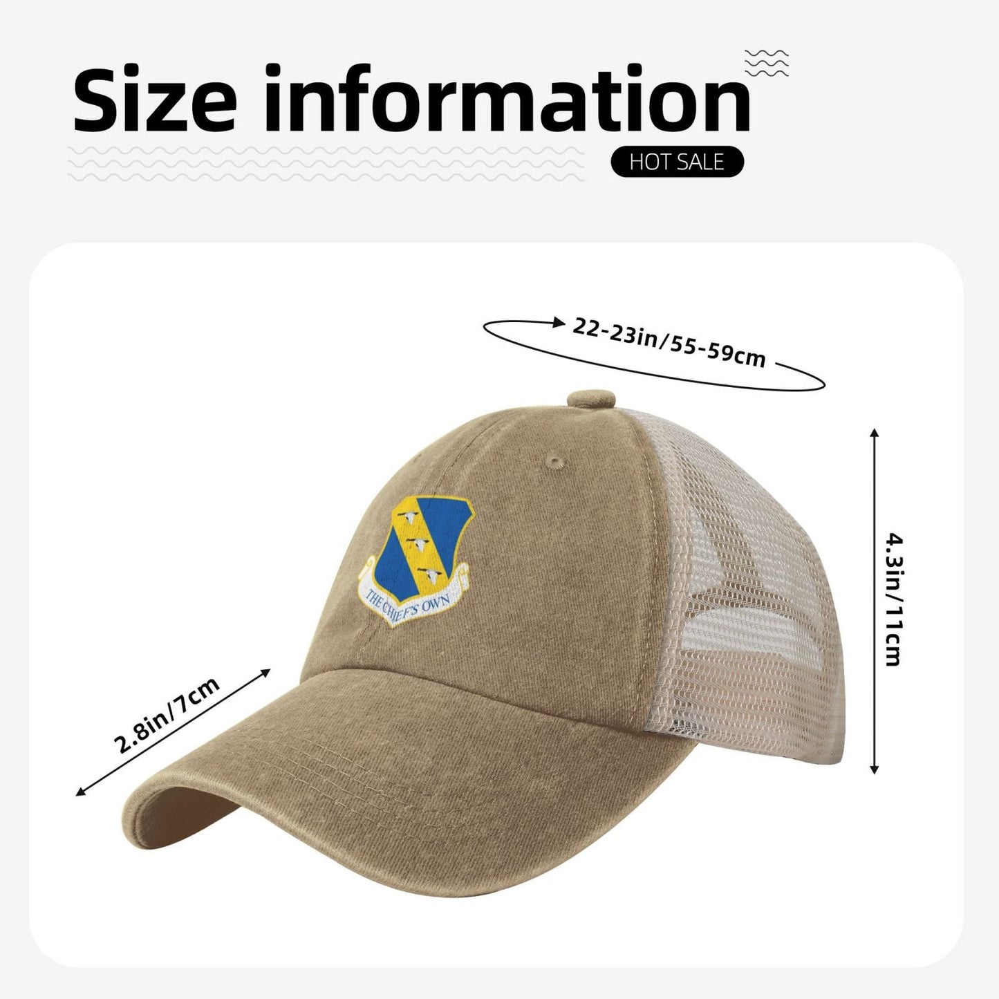 11th Wing Printed unisex baseball cap adjustable grid baseball cap veteran gift