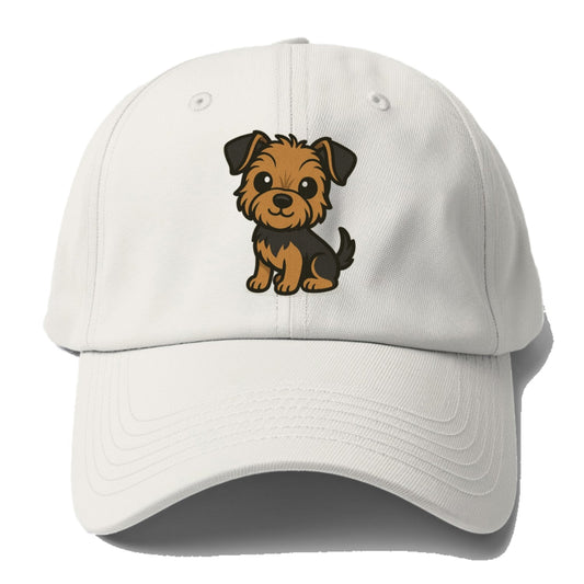 Yorkipoo Small Brown And Black Sitting Pose Portrait Design Baseball Cap