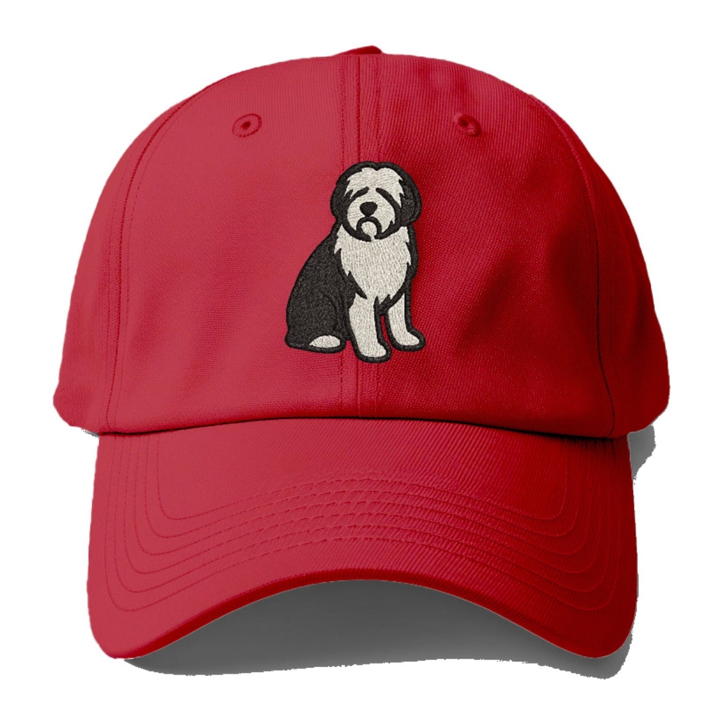 Old English Sheepdog Black And White Pose Baseball Cap