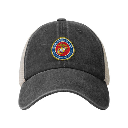 Seal Of The United States Marine Corps Printed unisex baseball cap adjustable grid baseball cap veteran gift