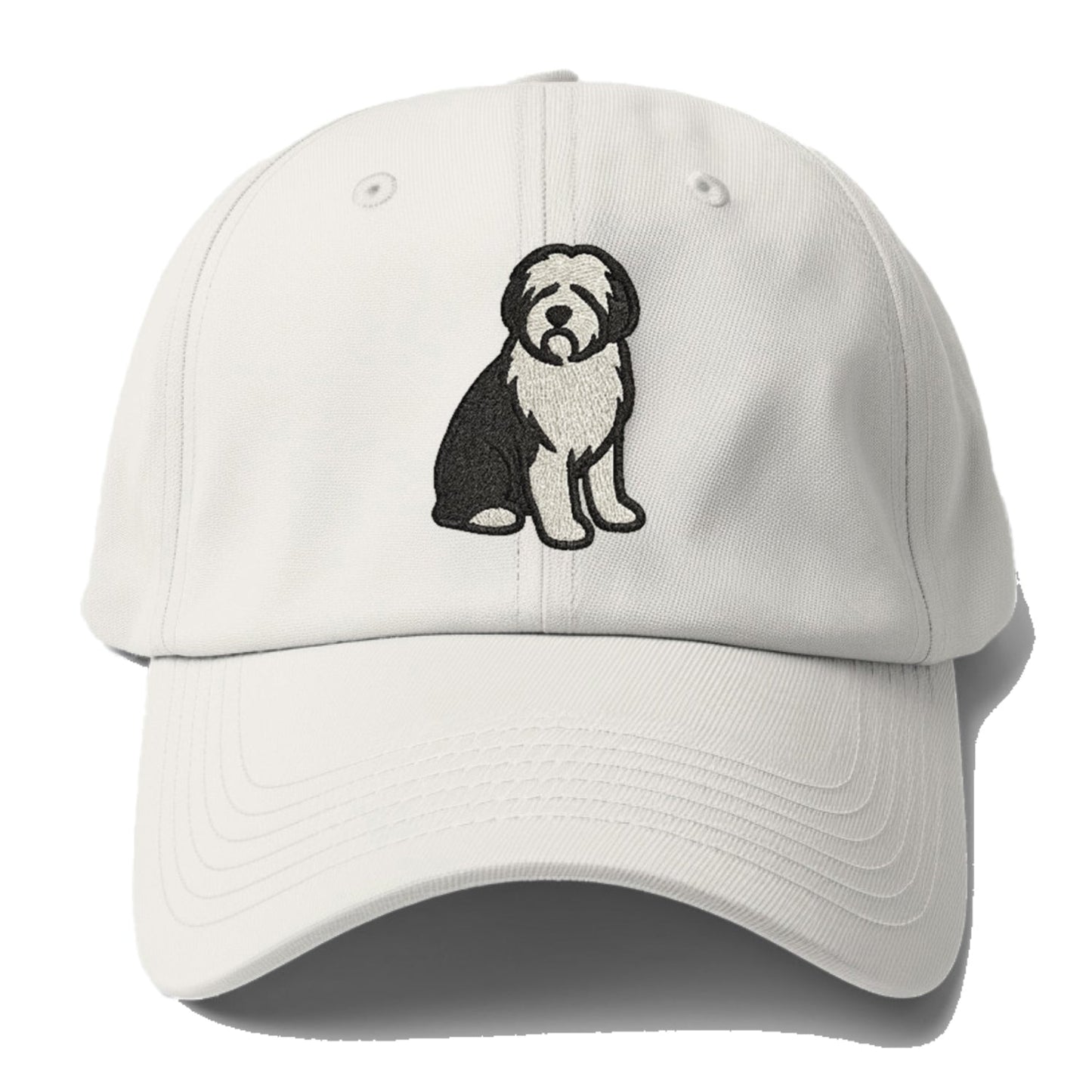 Old English Sheepdog Black And White Pose Baseball Cap