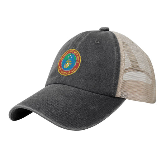 Seal Of U.S. Marine Corps Forces Pacific Printed unisex baseball cap adjustable grid baseball cap veteran gift