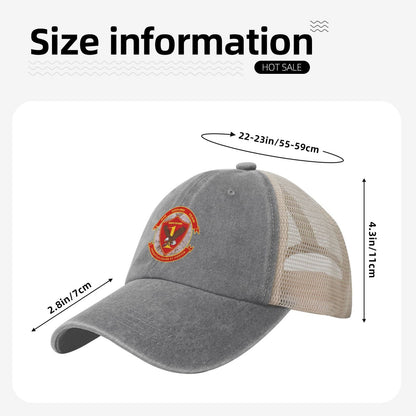 1MEB Printed unisex baseball cap adjustable grid baseball cap veteran gift