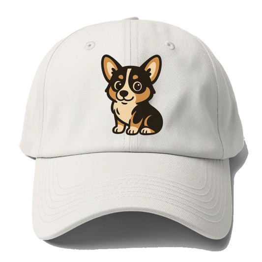 Corgi Tricolor Sitting Pose With Short Legs Portrait Design Baseball Cap
