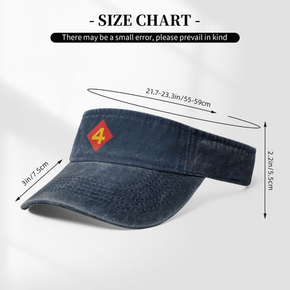4THMARDIV Printing adjustable Empty Top Baseball Sun Cap unisex outdoor sport hat veterans gift