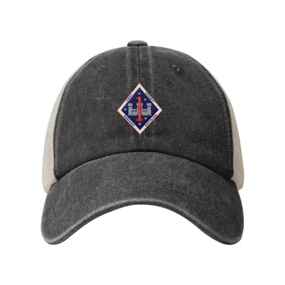1ST CEB Insignia Printed unisex baseball cap adjustable grid baseball cap veteran gift