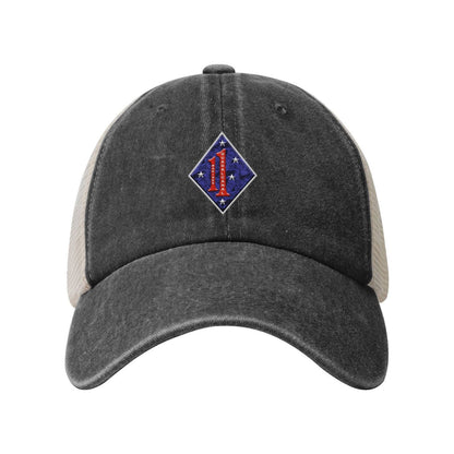 1st Marine Regiment Printed unisex baseball cap adjustable grid baseball cap veteran gift