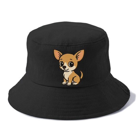 Chihuahua Tan And White Sitting Pose Portrait Design Bucket Hat