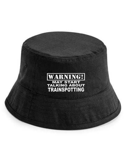 Warning May Talk About Trainspotting Bucket Hat Gift for Men & Ladies