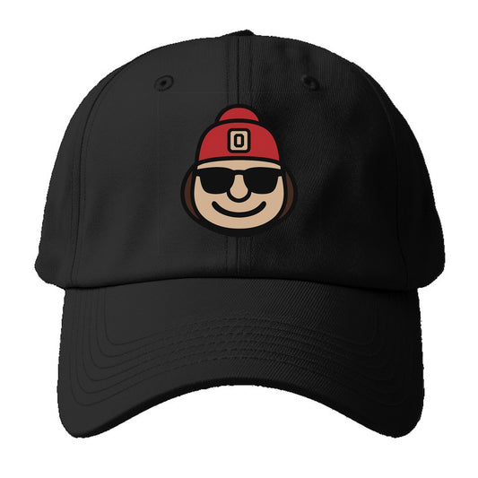 Columbus Brutus wearing Ohio State beanie with Block O patch - Baseball Cap