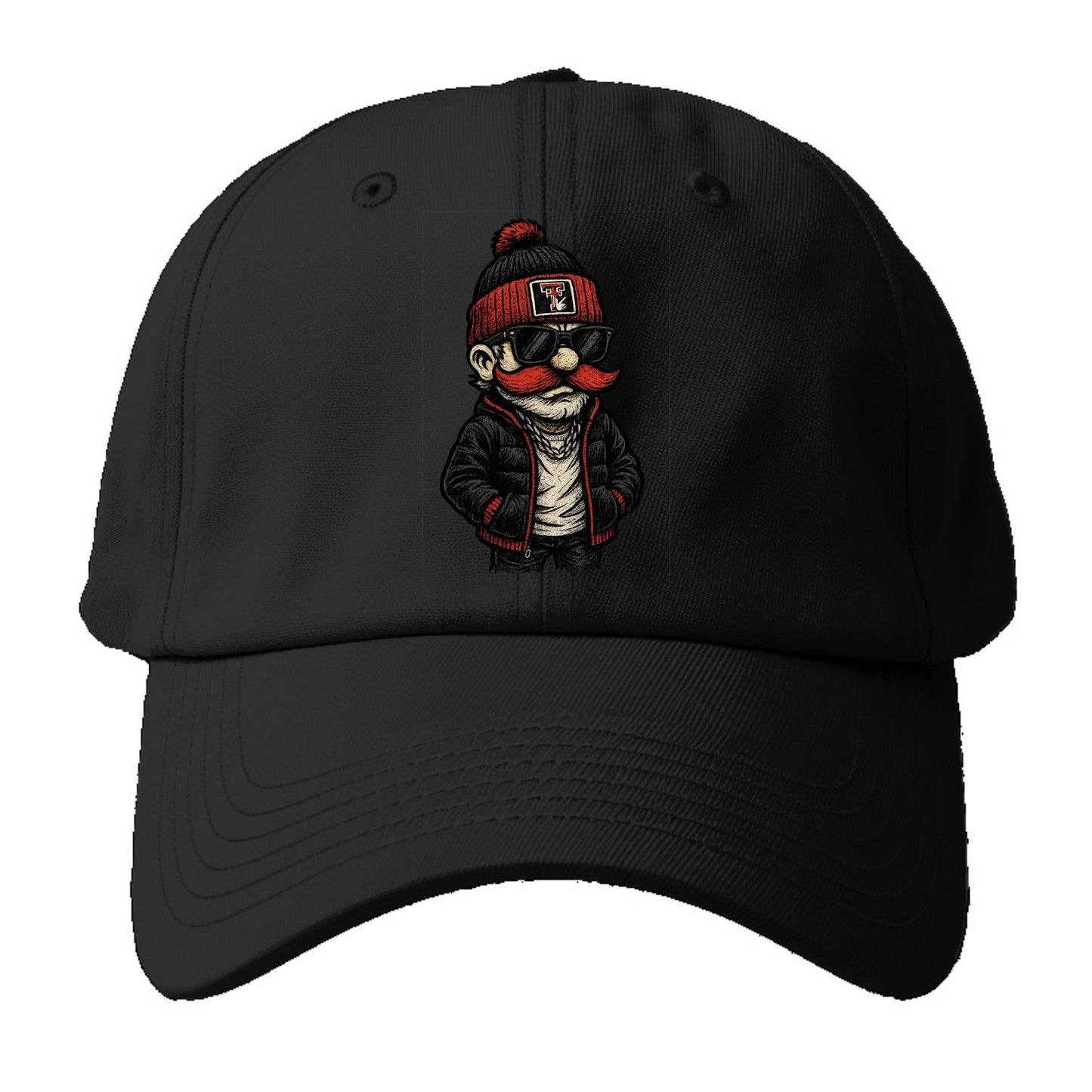 Lubbock Raider wearing Texas Tech beanie with guns up patch - Baseball Cap