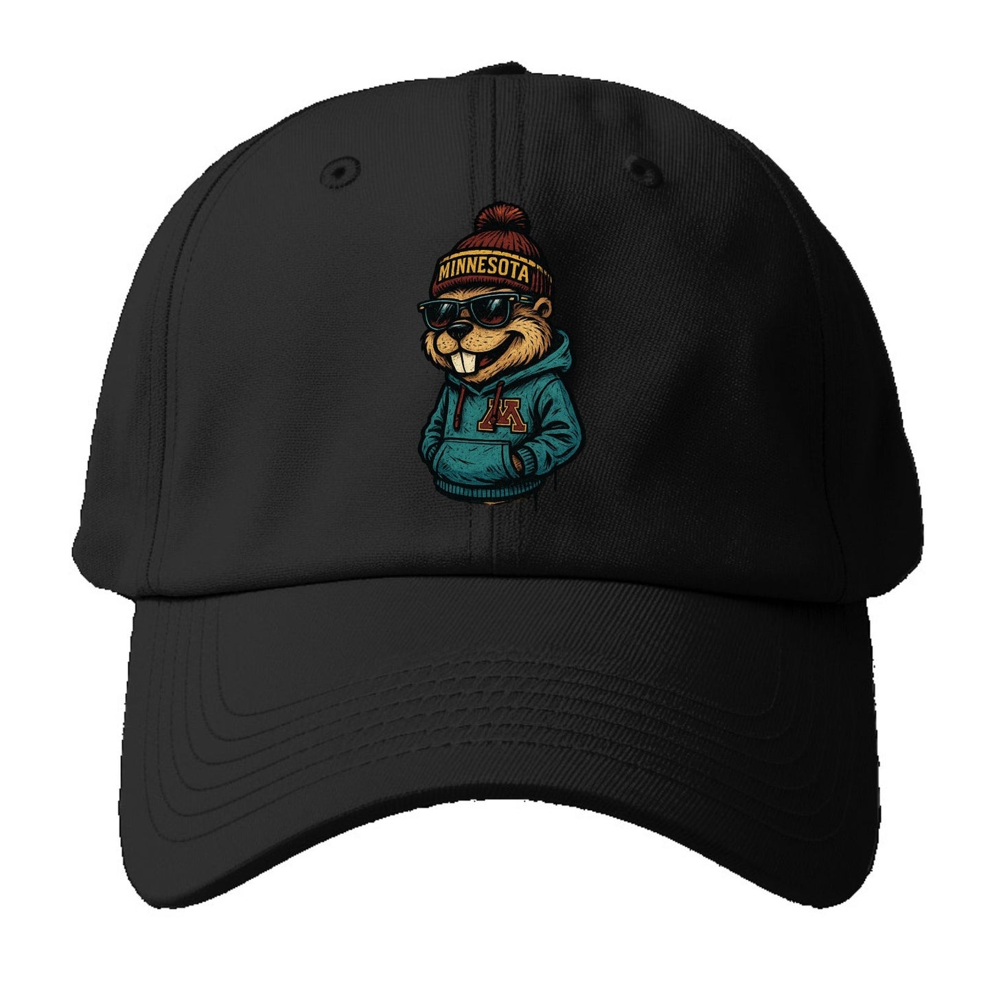 Minneapolis Gopher wearing Minnesota beanie with M patch - Baseball Cap