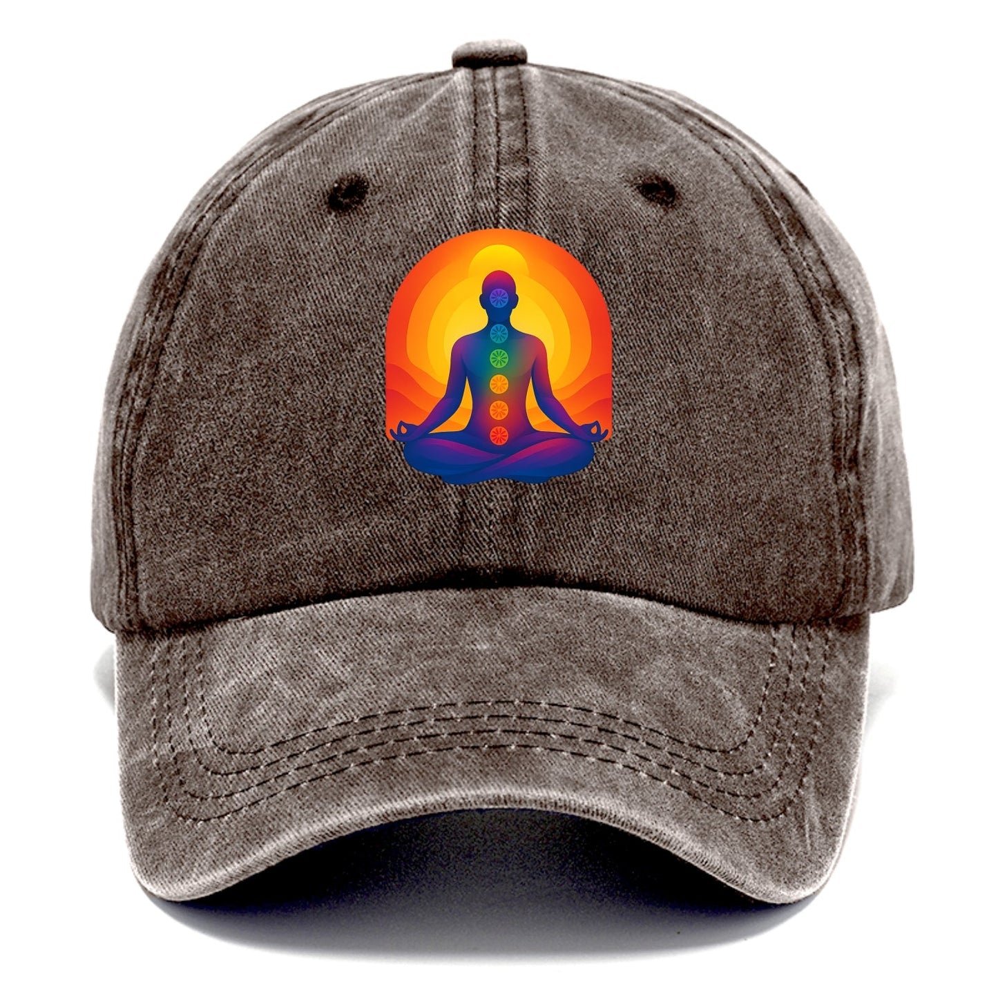 Sunset Meditation - Figure in lotus pose Classic Cap