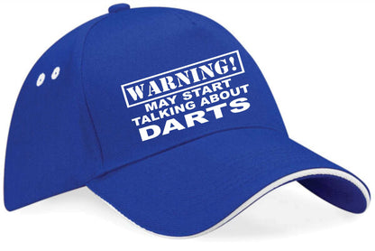 Warning May Talk About Darts Baseball Cap Sport Lovers Gift For Men & Ladies