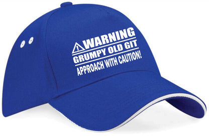 Warning Grumpy Git Baseball Cap Funny Birthday Gift For Men & Ladies