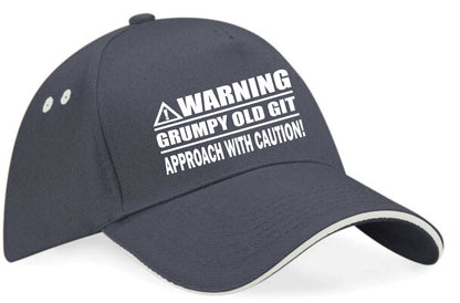 Warning Grumpy Git Baseball Cap Funny Birthday Gift For Men & Ladies