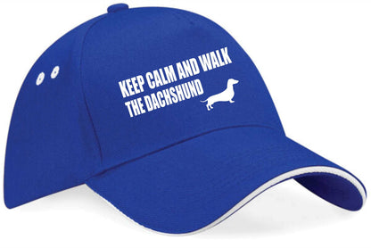 Keep Calm & Walk Dachshund Baseball Cap Dog Lovers Gift For Men & Ladies