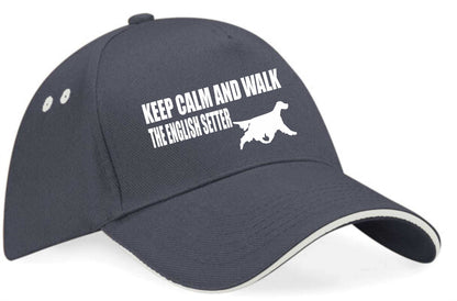 Keep Calm & Walk English Setter Baseball Cap Dog Lovers Gift For Men & Ladies