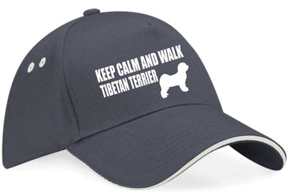 Keep Calm & Walk Tibetan Terrier Baseball Cap Dog Lovers Gift For Men & Ladies