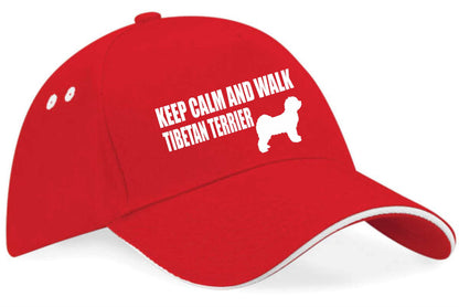 Keep Calm & Walk Tibetan Terrier Baseball Cap Dog Lovers Gift For Men & Ladies