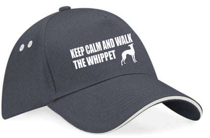 Keep Calm & Walk The Whippett Baseball Cap Dog Lovers Gift For Men & Ladies