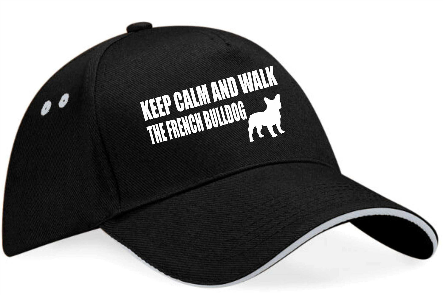 Keep Calm & Walk French Bulldog Baseball Cap Dog Lovers Gift For Men & Ladies