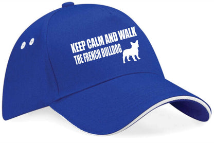 Keep Calm & Walk French Bulldog Baseball Cap Dog Lovers Gift For Men & Ladies