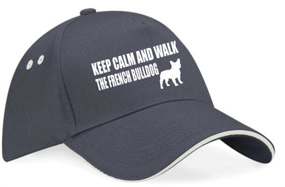 Keep Calm & Walk French Bulldog Baseball Cap Dog Lovers Gift For Men & Ladies
