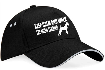 Keep Calm & Walk Irish Terrier Baseball Cap Dog Lovers Gift For Men & Ladies