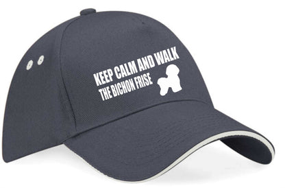 Keep Calm & Walk The Bichon Frise Baseball Cap Dog Lovers Gift For Men & Ladies