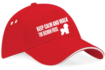 Keep Calm & Walk The Bichon Frise Baseball Cap Dog Lovers Gift For Men & Ladies